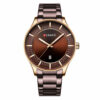 Curren 8347 brown stainless steel men's dress gift watch in analog dial with date option