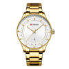 Curren 8347 golden stainless steel chain & white dial men's budget gift watch