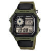 AE-1200WHB-3BV Green Strap Color With Nylon Band Youth Digital Wrist Watch