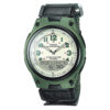 AW-80V-3BV Green Cloth Band With White Dial world time afterglow Wrist Watch