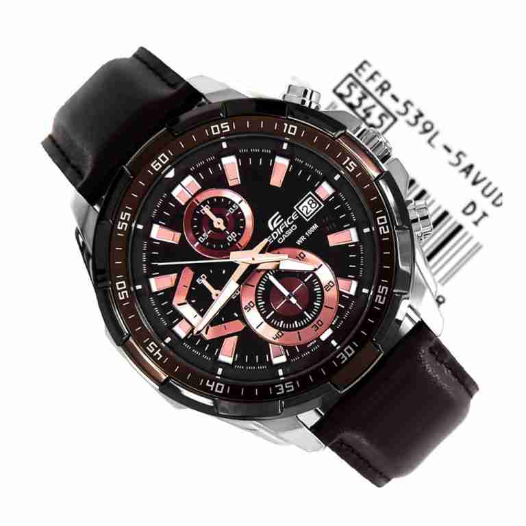 edifice leather belt watches