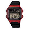 ae-1300wh-4av casio afterglow countdown timer digital wrist watch in red color