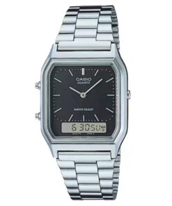 Casio AQ-230A-1DH Silver Vintage Analog Digital Classic Watch