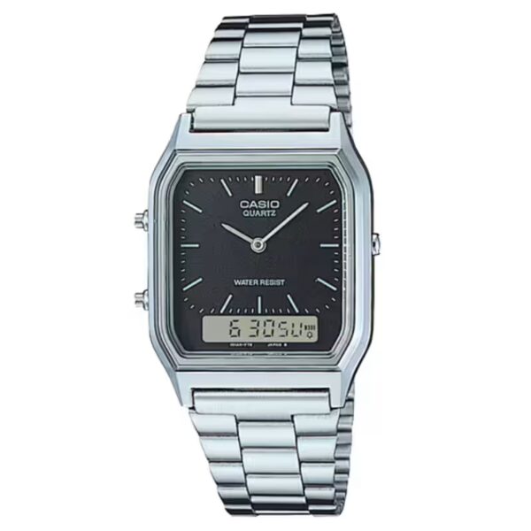 Casio AQ-230A-1DH Silver Vintage Analog Digital Classic Watch