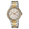 casio SHE-3805SG-7AU two tone stainless steel white mullti hand dial ladies wrist watch
