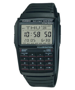 casio dbc-32-1a Black Strap Color Telememo Digital Data Bank Wrist Watch with calculator option on the dial