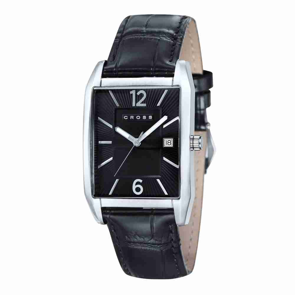 Cross CR8001-01 Black Leather Men's Wrist Watch - WatchCentre.PK