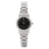 Q&Q Q601-202 silver stainless steel black analog dial ladies wrist watch