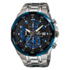 casio-EF-539D-1A2V silver stainless steel blue black dial men's chronograph wrist watch