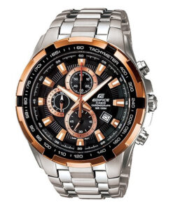 casio-EF-539D-1A5 silver stainless steel black dial men's chronograph wrist watch