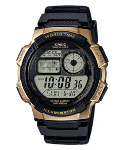 Casio-ae-1000w-1av Youth Series Golden Plated Case Digital Wrist Watch