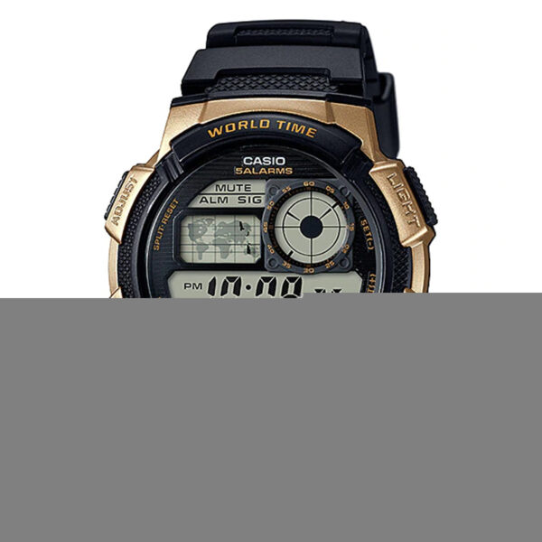 Casio-ae-1000w-1av Youth Series Golden Plated Case Digital Wrist Watch
