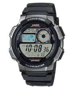 AE-100W-1BV casio Resin Band multi time digital wrist Watch
