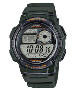 ae-1000w-3av casio led light multi world time digital series wrist watch