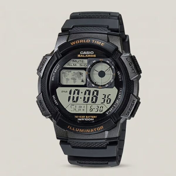 Casio AE-1000W-1AV digital sports world time series watch from Casio Japan