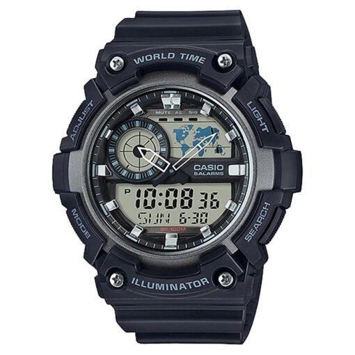 AEQ-200W-1AV casio Resin Band With resin glass World Time Digital wrist Watch