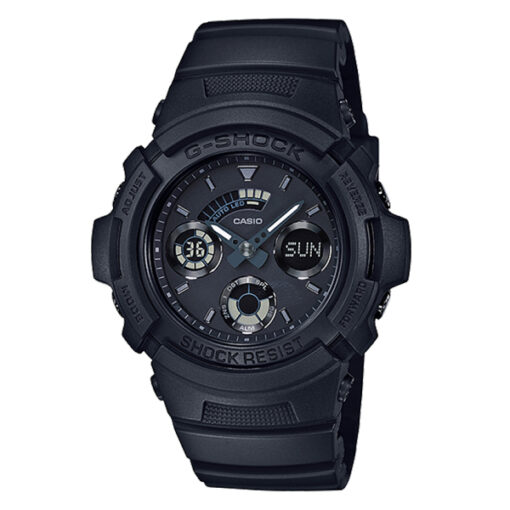 Casio G-Shock AW-591BB-1A black resin band analog digital dial men's wrist watch
