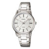 Casio LTP-1303D-7A silver stainless steel chain round analog dial ladies wrist watch