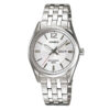 Casio LTP-1335D-7A silver stainless steel chain round dial analog ladies wrist watch