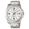 Casio-MTP-1314D-7AV White Dial Silver stainless steel Chain Stylish Enticer Series Wrist Watch