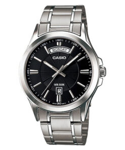 Casio MTP-1381D-1AV Black Dial Stainless Steel Analog Wrist Watch