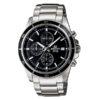Casio-EFR-526D-1AV silver stainless steel black chronograph dial men's hand watch