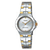 Casio-LTP-1242SG-7C Two.tone Stainless Steel Chain Silver Dial Ladies Wrist Watch