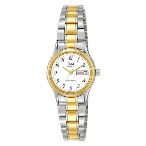 Q&Q BB17-404 two tone stainless steel white analog dial ladies gift watch