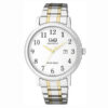 Q&Q BL62J404Y two tone stainless steel chain white numeric dial men's dress watch