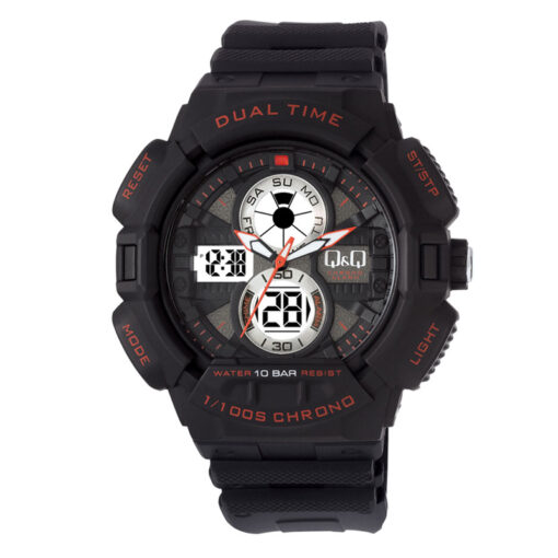 Q&Q GW81J002 black resin strap analog digital watch