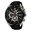Casio Edifice EFR-539L-1AV Black leather strap black dial men's chronograph wrist watch