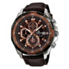 Casio Edifice EFR-539L-5AV Brown leather strap brown dial men's chronograph dress wrist watch