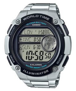 Casio AE-3000WD-1AV illumination Stainless Steel Chain with World time wrist Watch