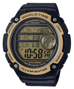 ae-3000w-9av World Time Stylish Resin Band Digital Wrist Watch
