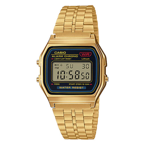 Casio A159WGEA-1DF Retro Classic Golden Stainless Steel Chain Digital Wrist Watch