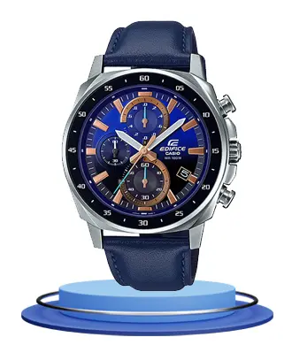 Casio Edifice EFV-600L-2AV blue leather strap men's chronograph watch
