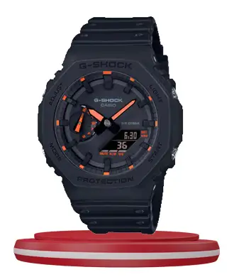 Casio G-Shock GA-2100-1A4DR black resin band round analog digital dial youth casual watch