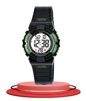Q&Q M138J001Y black resin band digital sports watch