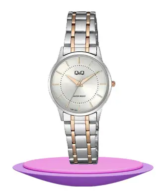 Q&Q QZ61J401Y two tone stainless steel chain ladies gift wrist watch