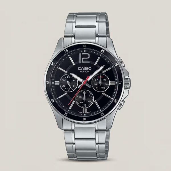 Casio MTP-1374D-1AV – Black Dial Stainless Steel Watch
