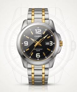Casio MTP-1314SG-1AV Men's Black Dial Two-Tone Stainless Steel Watch | Original Casio Pakistan