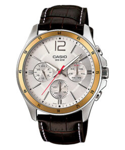 Casio MTP-1374L-7AV Genuine Leather Chronograph Men's Wrist Watch in Pakistan