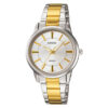 Casio ltp-1303SG-7AV two tone Stainless Steel Chain With Silver Dial Ladies Wrist Watch