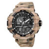 Q&Q GW86J005Y army camoflage digital analog sports wrist watch in khaki color camo strap
