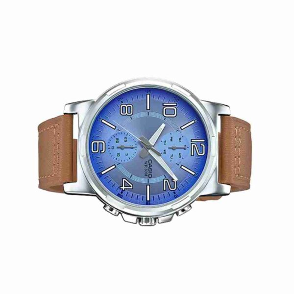 Casio MTP-E313L-2B2VDF Brown Leather Strap Stylish Men's Wrist Watch - Image 2