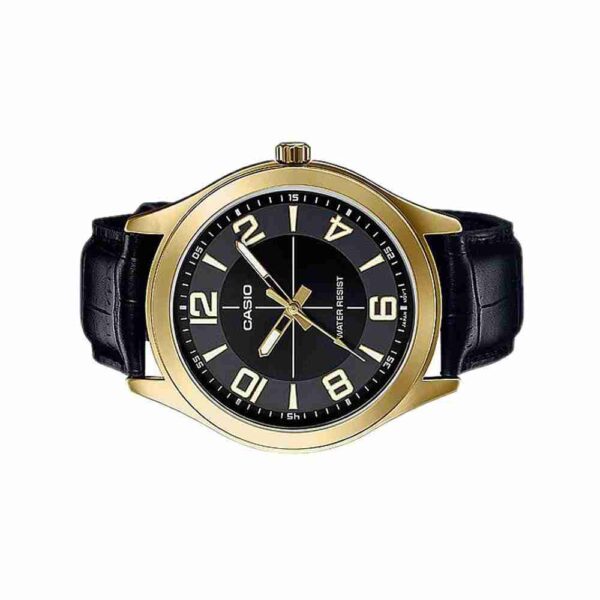 Casio MTP-VX01GL-1B Black Leather Strap Men's Wrist Watch - Image 2