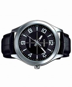 Casio MTP-VX01L-1B Black Leather Strap Men's Wrist Watch - Image 2