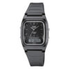 Q&Q GZ04J002Y black resin band analog digtial dial watch