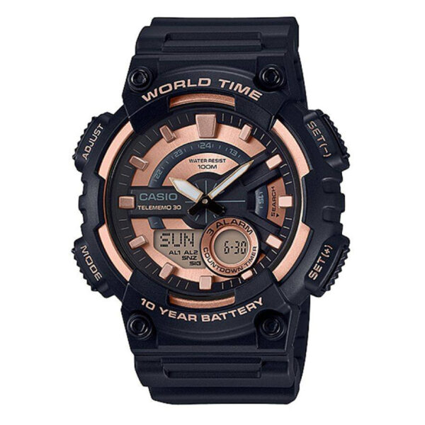 Casio-AEQ-110W-1A3VDF analog digital world time series illuminator wrist watch by watch centre
