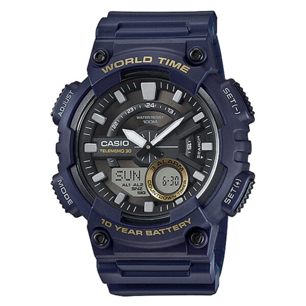 AEQ-110W-2AV Blue Resin Band Youth Series Digital Wrist Watch